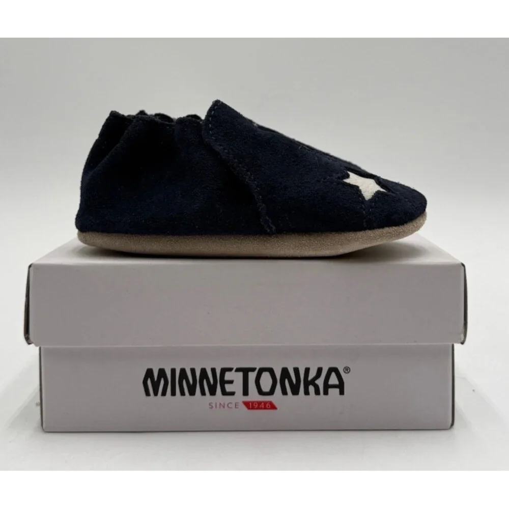 Minnetonka STAR INFANT BOOTIE Kid's NEW Slip On Blue Multiple Sizes